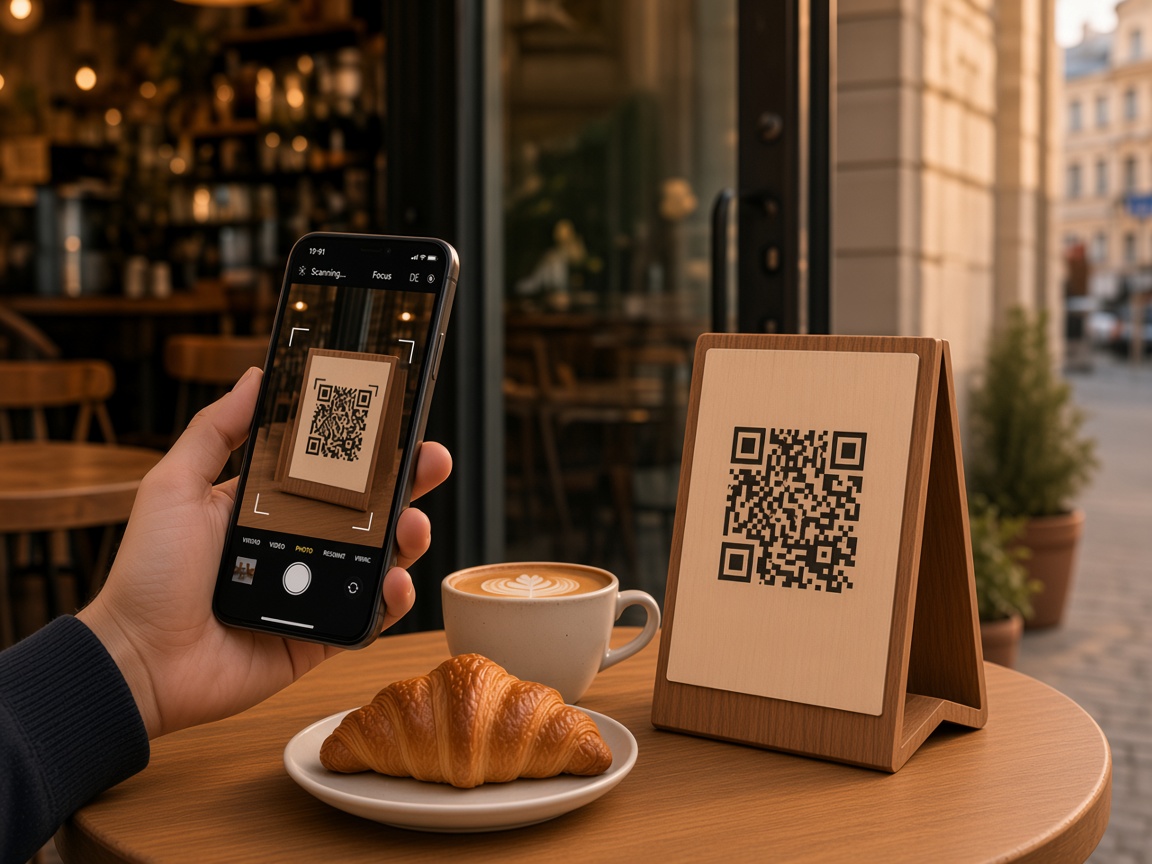 Скан QR-стойки у входа в профиль